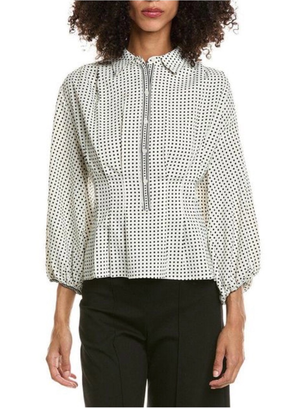 Max Studio Gray 3/4-Sleeve Pleat
Front Blouse M